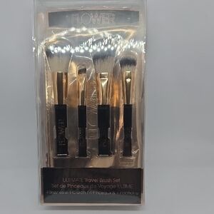 FLOWER Ultimate Travel Brush Set - Black and Gold